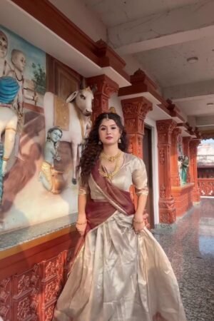 Women’s Beige Silk Lehenga Choli– Traditional Festive Wear