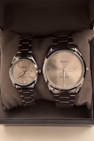 Elegant Couple Watch Set – Classic Silver Timepieces