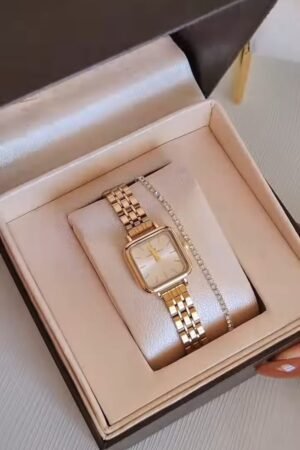 Luxury Gold-Tone Bracelet Watch Gift Set