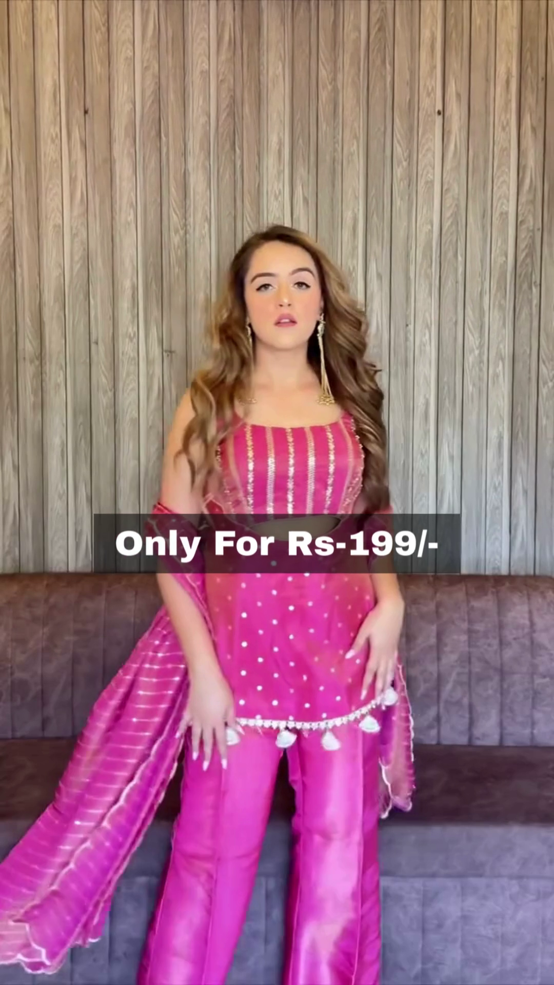 Hot Pink Kurti Set with Dupatta – Women’s Embroidered Festive Ethnic Suit (Only ₹199 Offer Look)