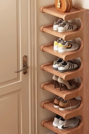 Over-the-Door Bamboo Shoe Organizer Rack