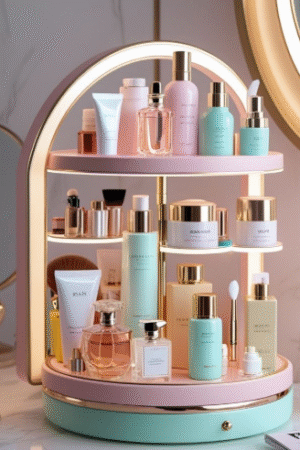 Luxury 360° Rotating Makeup & Skincare Organizer Stand