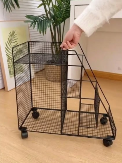 Rolling Metal Storage Cart with Wheels - Image 2