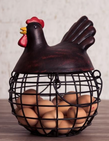 Rustic Chicken Wire Egg Basket Jar