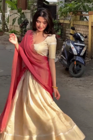 Gold Lehenga with Red Dupatta – Elegant Traditional Festive Look
